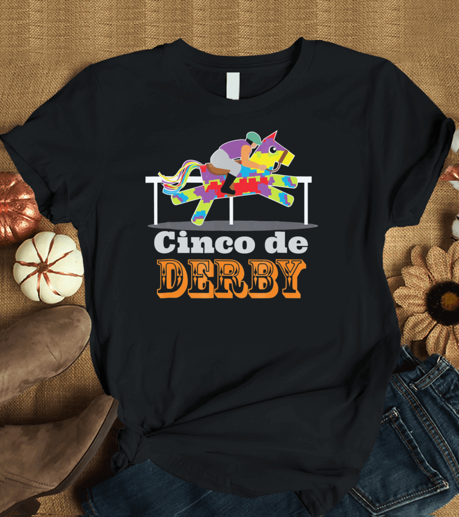 Cinco de Derby Pinata Horse Racing Jockey T-Shirt