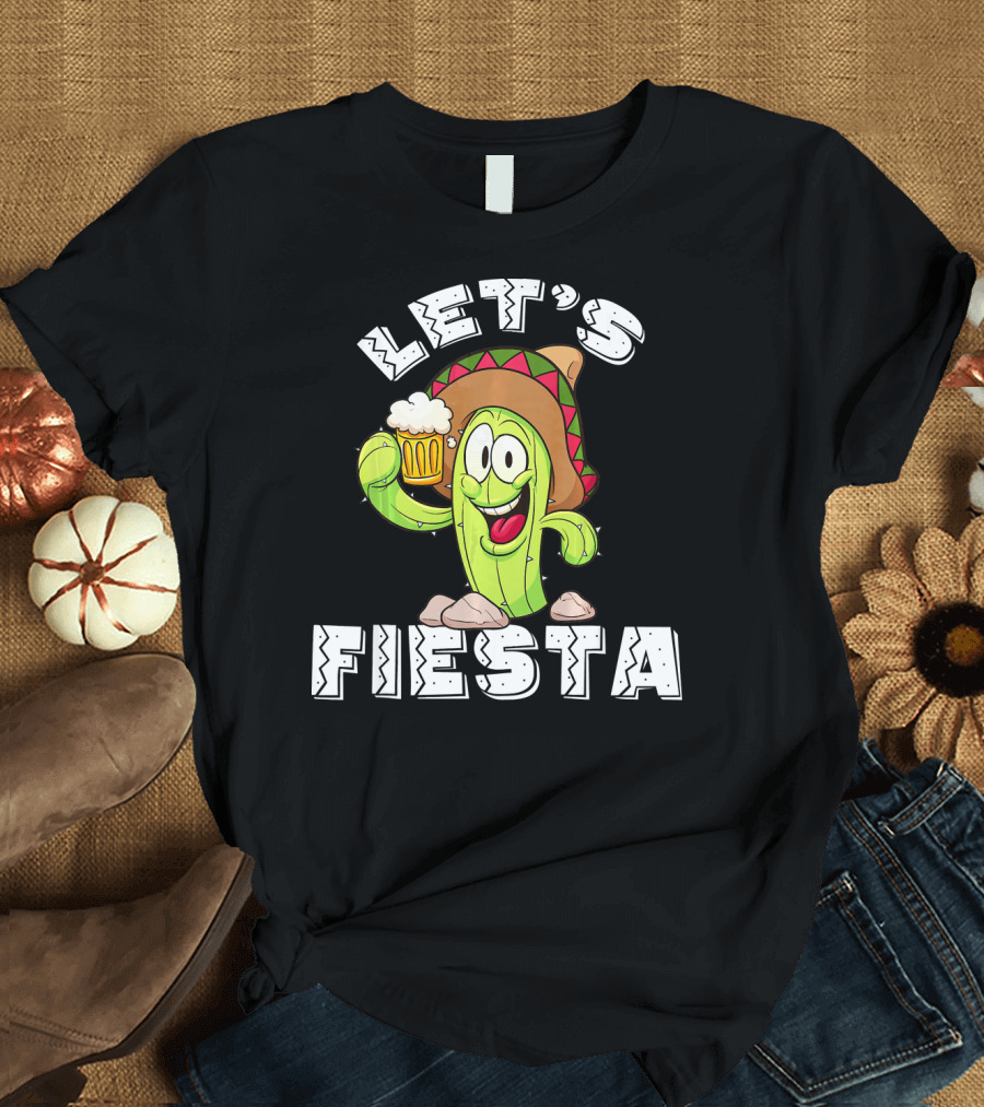 Let's Fiesta Cactus Sombrero Beer T-Shirt