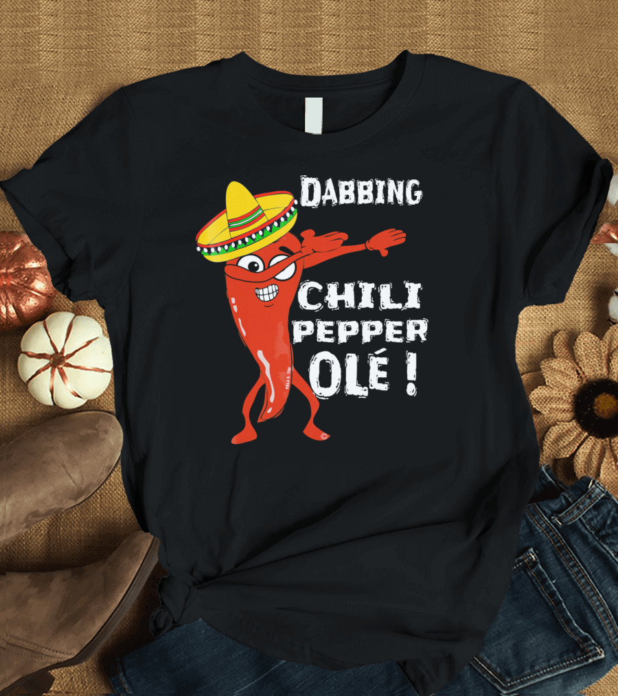 Dabbing Chili Pepper Olé Cinco with Sombrero T-Shirt