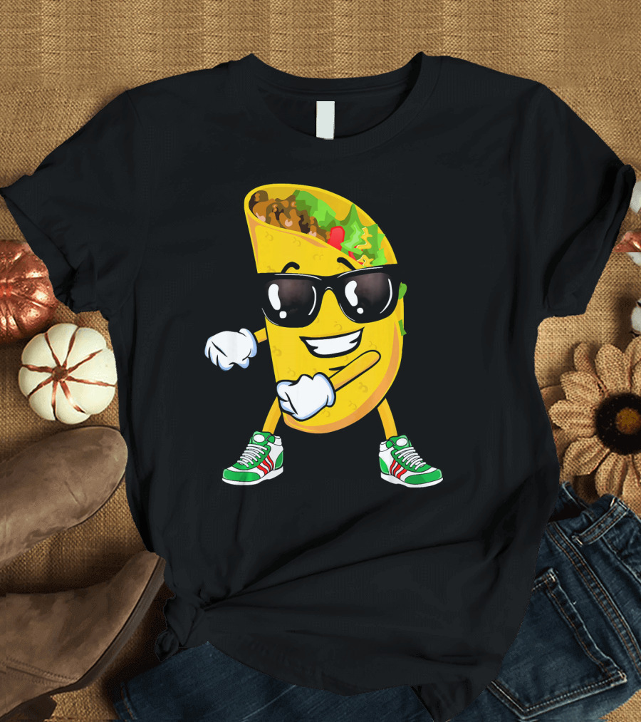 Flossing Taco Floss Like A Boss Sunglasses Cool Moves Sneakers T-Shirt