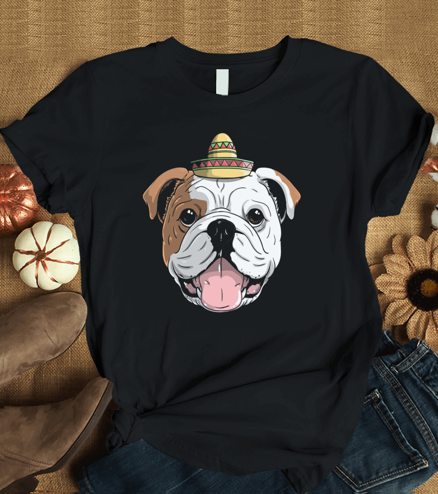 Boxer Dog Sombrero Cinco De Mayo Fiesta Fun T-Shirt