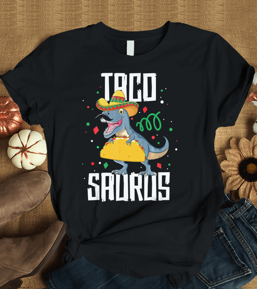 Taco Saurus Sombrero Cinco De Mayo Dinosaur T-Shirt