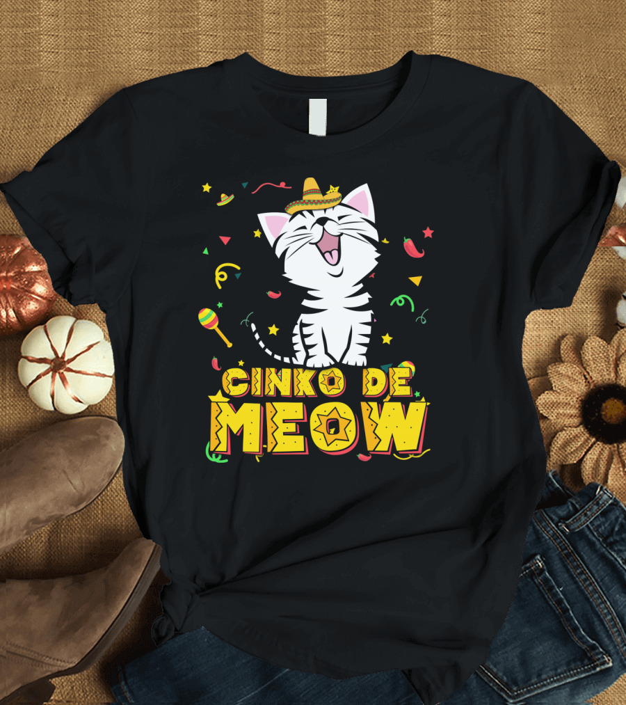 Cinco De Meow Cat Sombrero T-Shirt