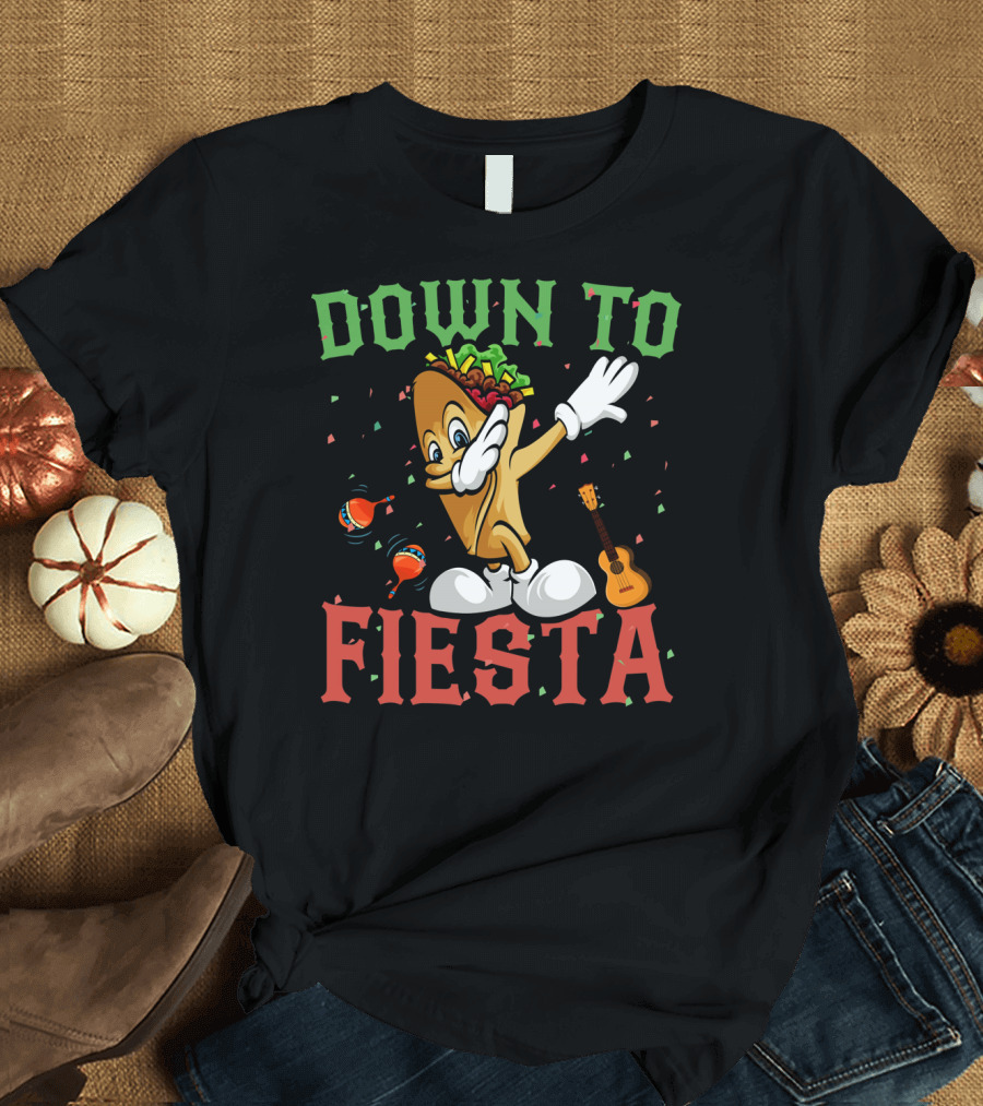 Down to Fiesta Dabbing Burrito Funny Cinco De Mayo T-Shirt