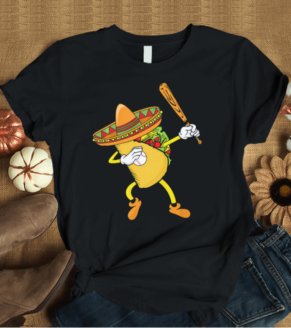 T-Shirt: Cinco De Mayo Dabbing Taco Baseball Fiesta T-Shirt Cinco De Mayo Dabbing Taco Baseball Fiesta T-Shirt