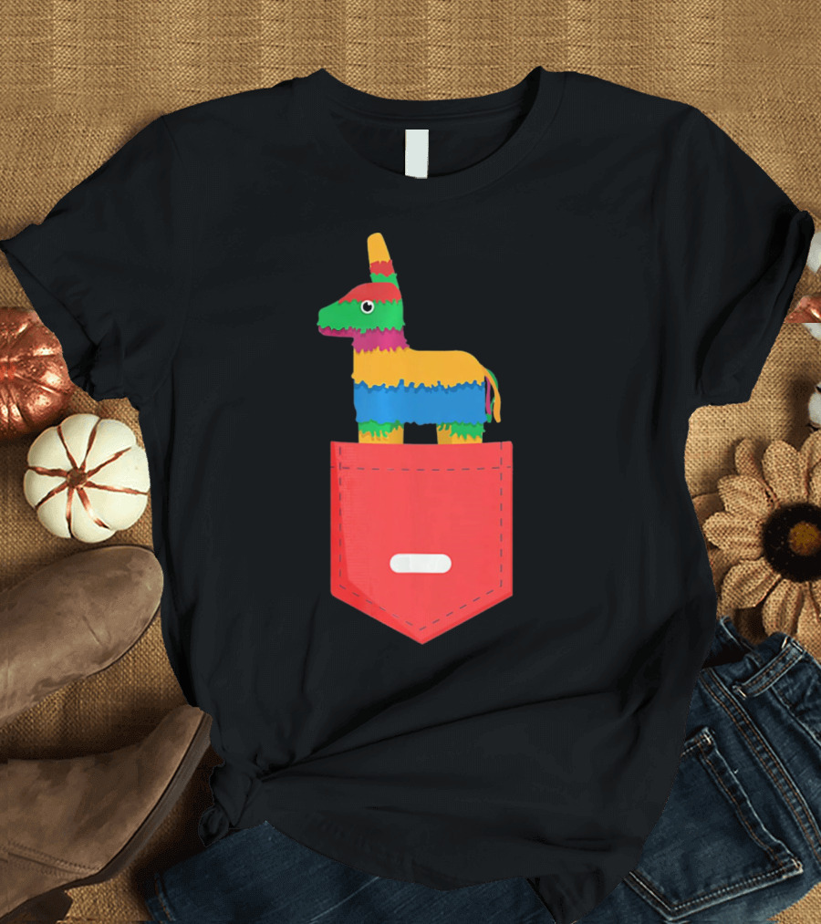 Cinco De Mayo Mexican Pinata In Pocket T-Shirt
