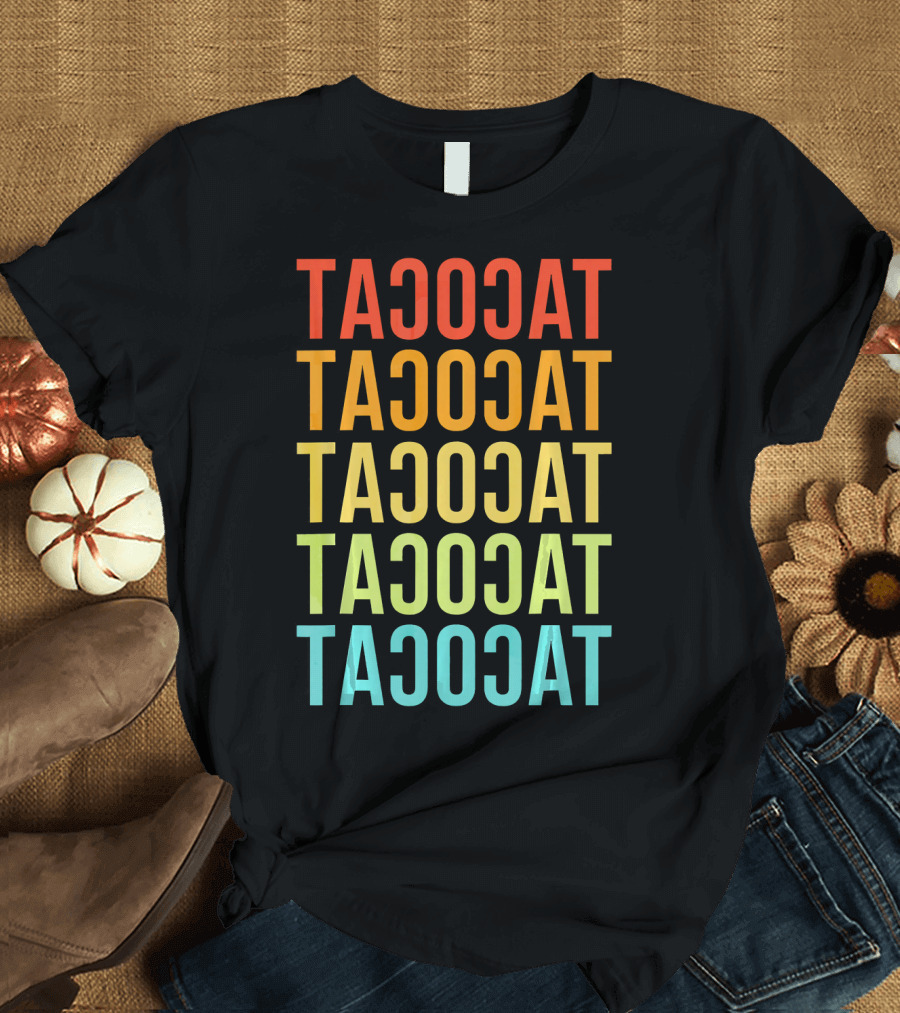 Tacocat Tacocat Tacocat Tacocat Tacocat Spelled Backwards Vintage Taco T-Shirt