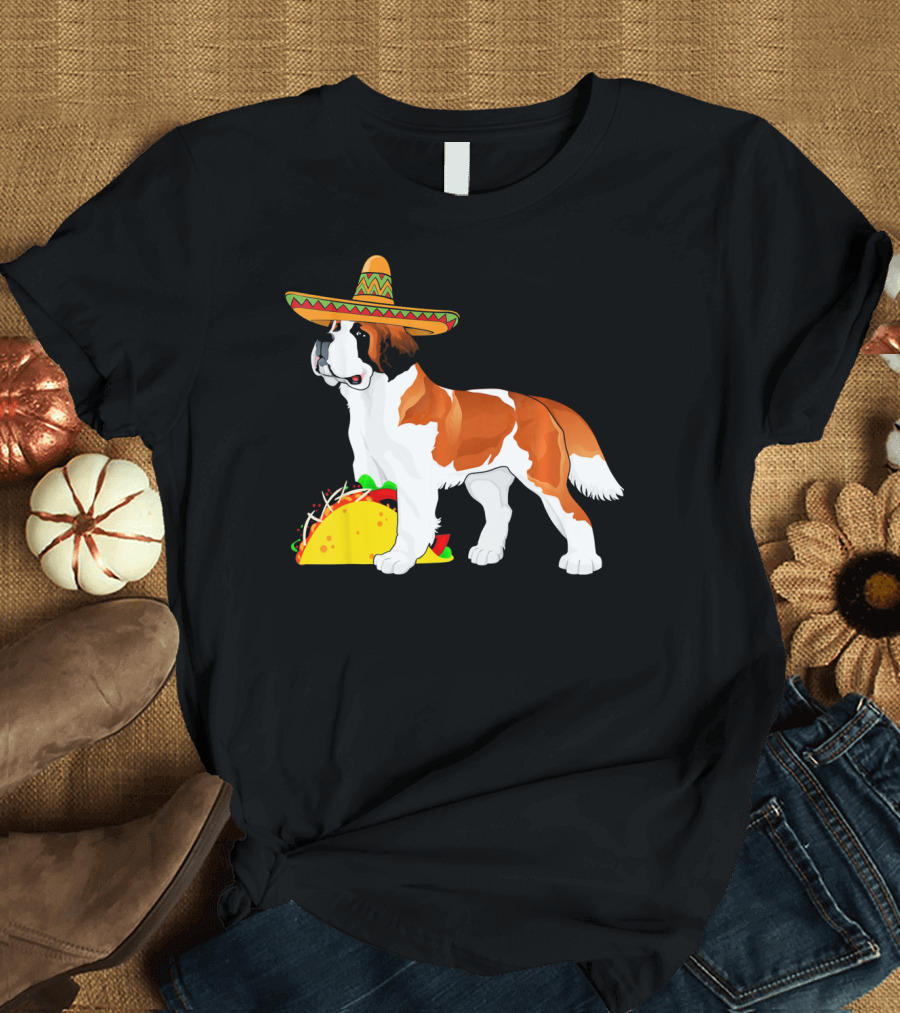 Cinco De Mayo Bernard Sombrero Taco Fun T-Shirt