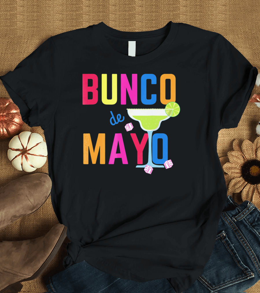 Bunco de Mayo Margarita Dice Colorful T-Shirt