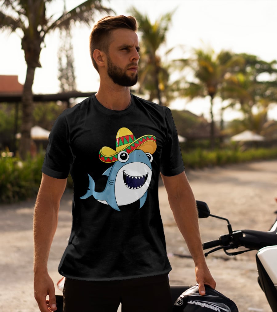 Kids Cinco De Mayo Sombrero Shark Boys Me T-Shirt