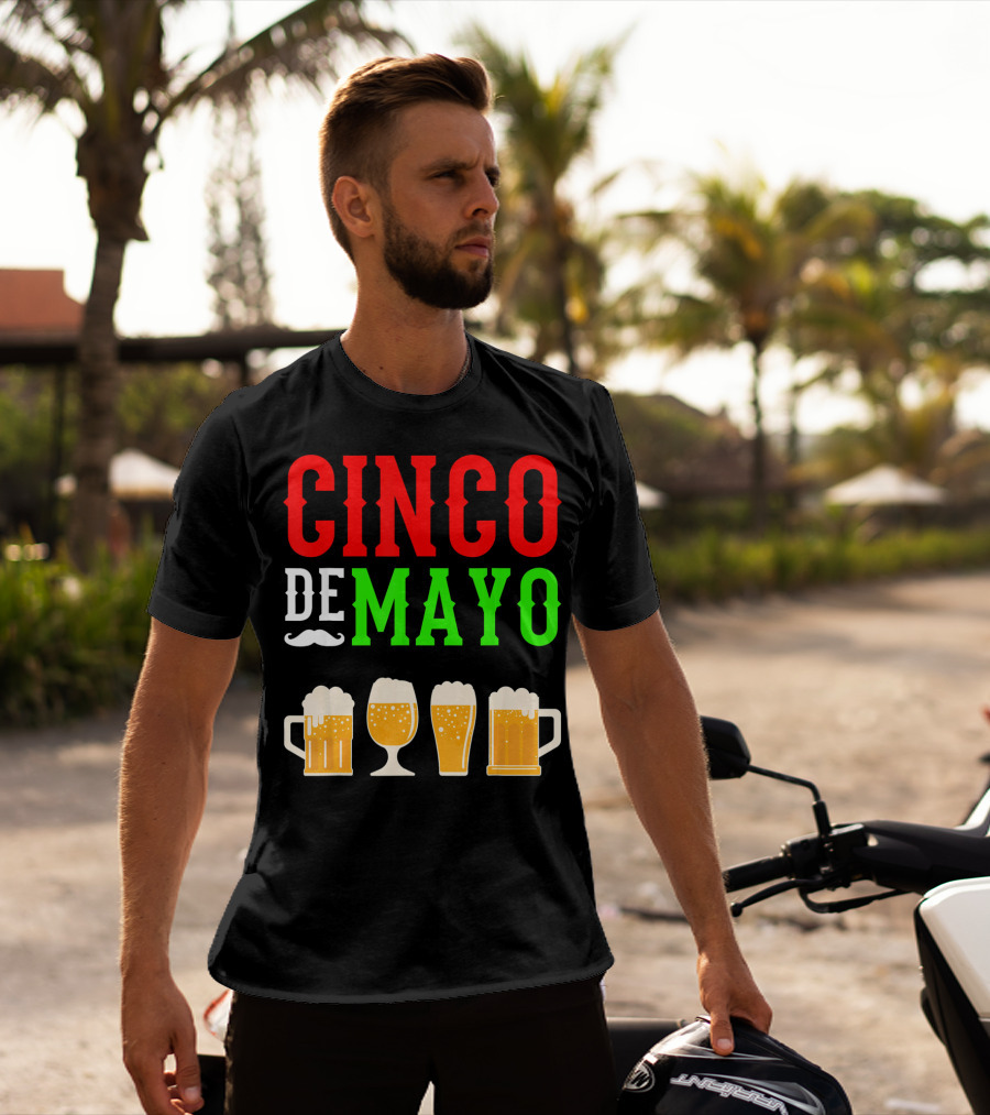 Cinco De Mayo Beer Glasses Funny Mexico T-Shirt