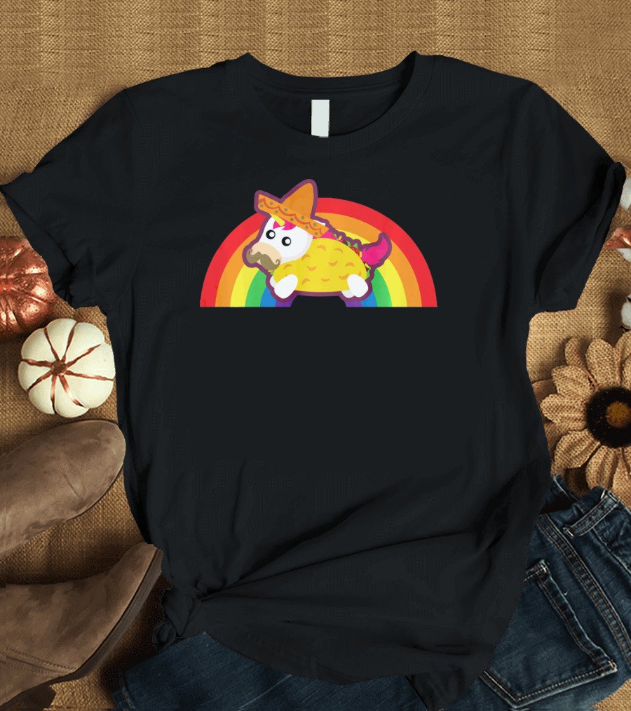 Mexican Unicorn Taco Sombrero Rainbow Cinco de Mayo T-Shirt