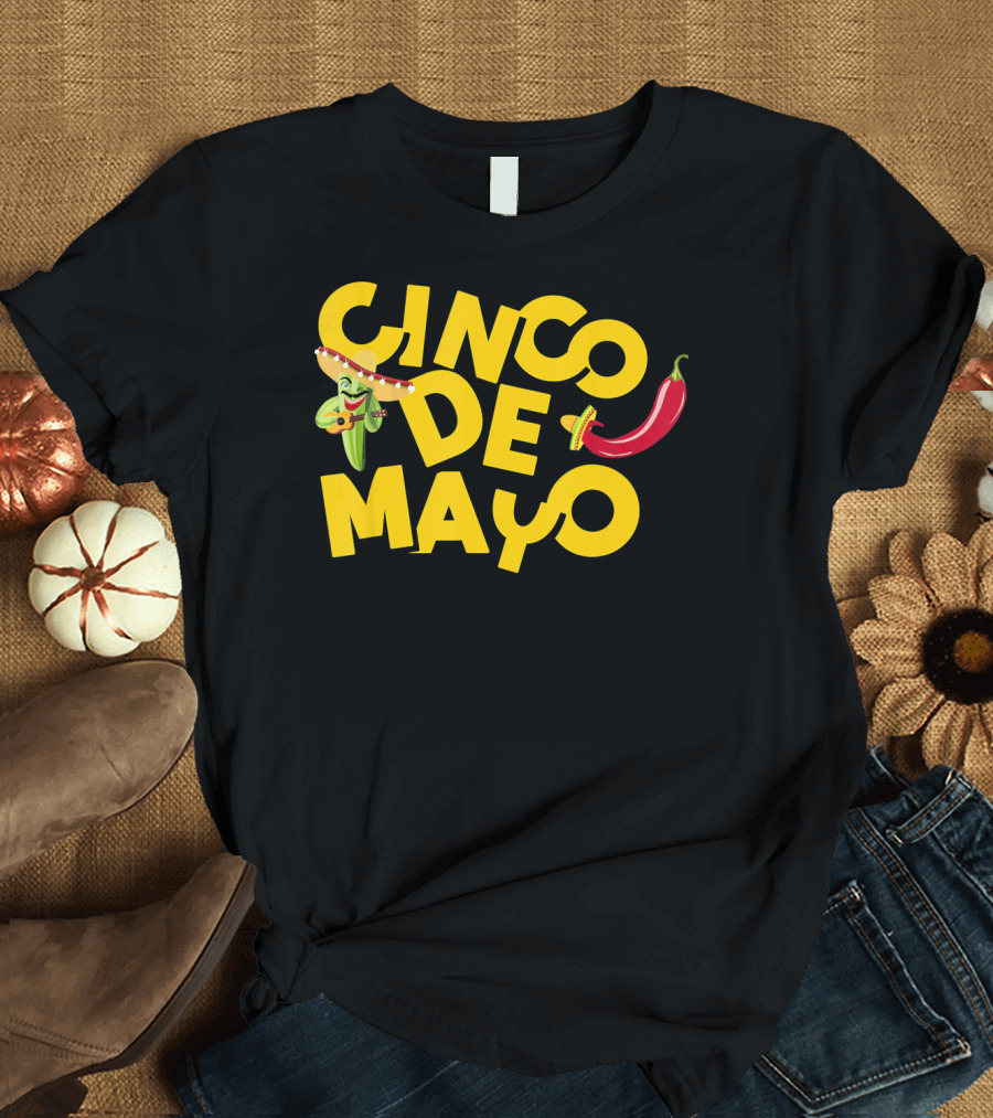 Cinco de Mayo Sombrero Chile Pepper Festive T-Shirt