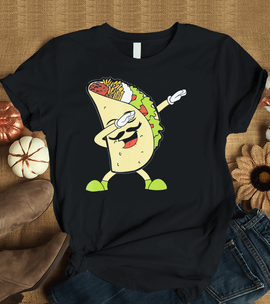 Dabbing Taco with Lettuce and Cheese for Taco Tuesday or Cinco de Mayo T-Shirt