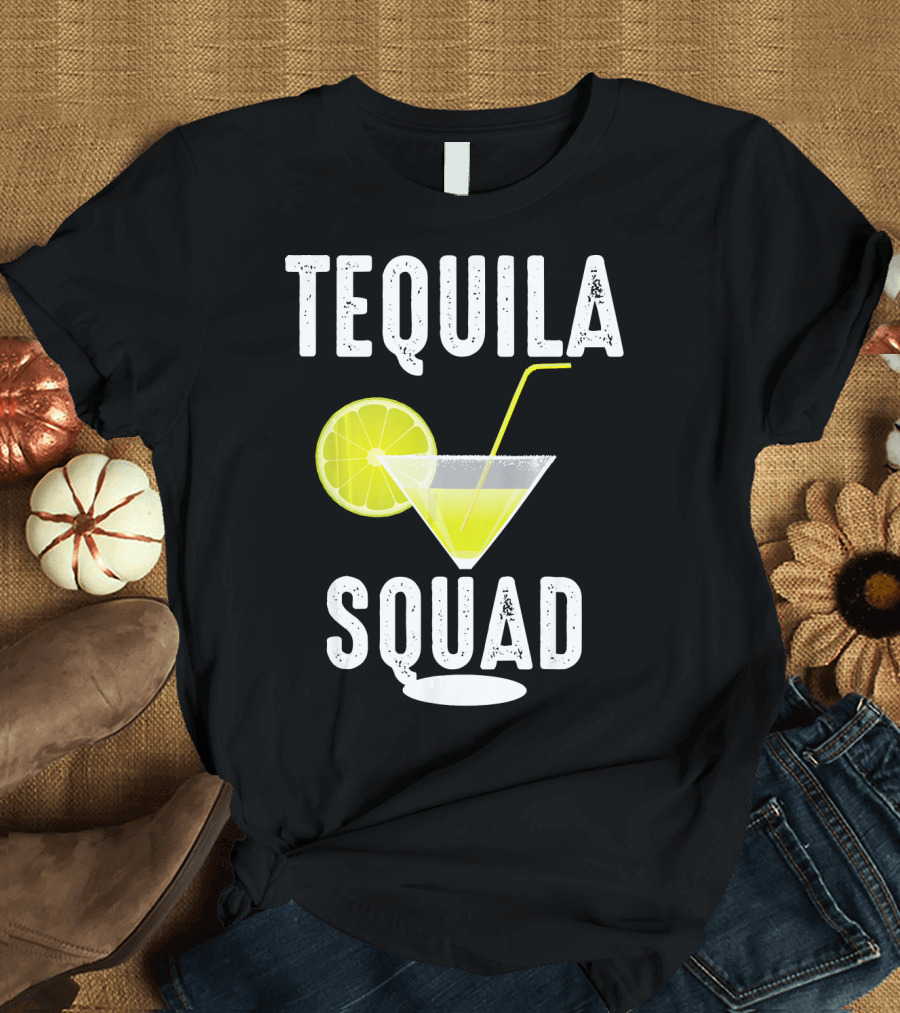 Tequila Squad Lime Margarita Drink Fan T-Shirt