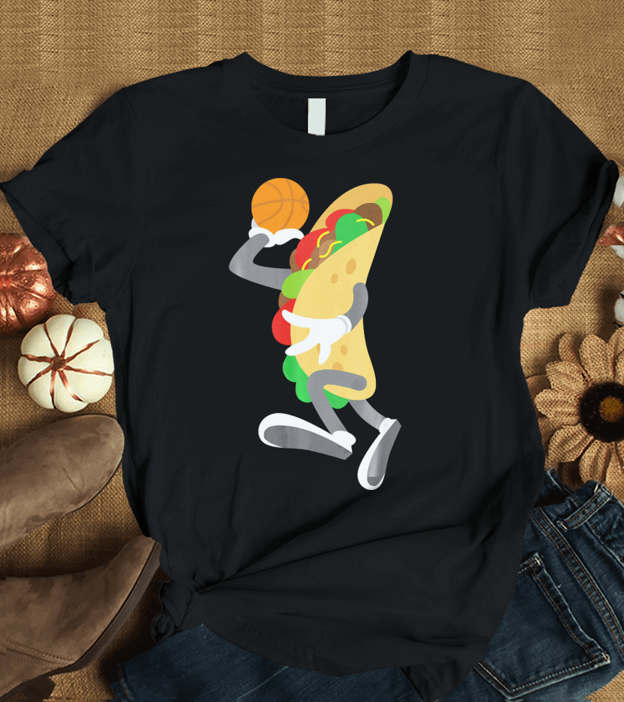 Cinco De Mayo Taco Dunking Basketball Fun T-Shirt