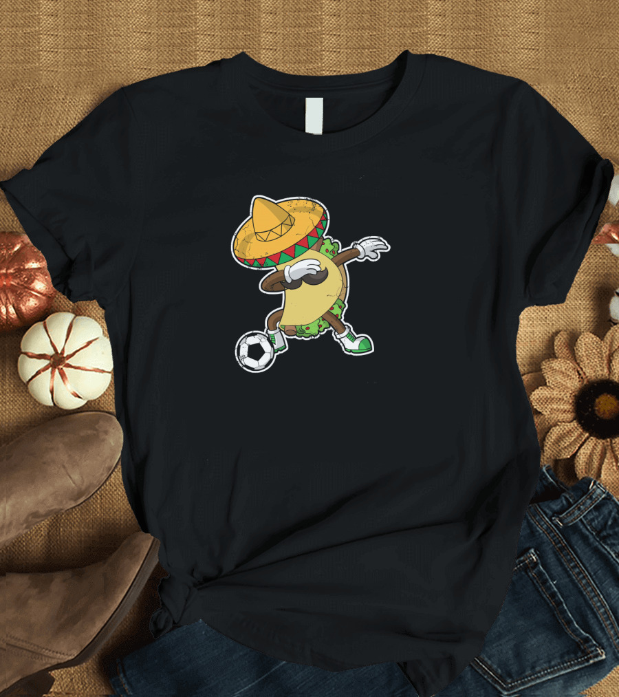 Cinco de Mayo Dabbing Taco Soccer Football T-Shirt
