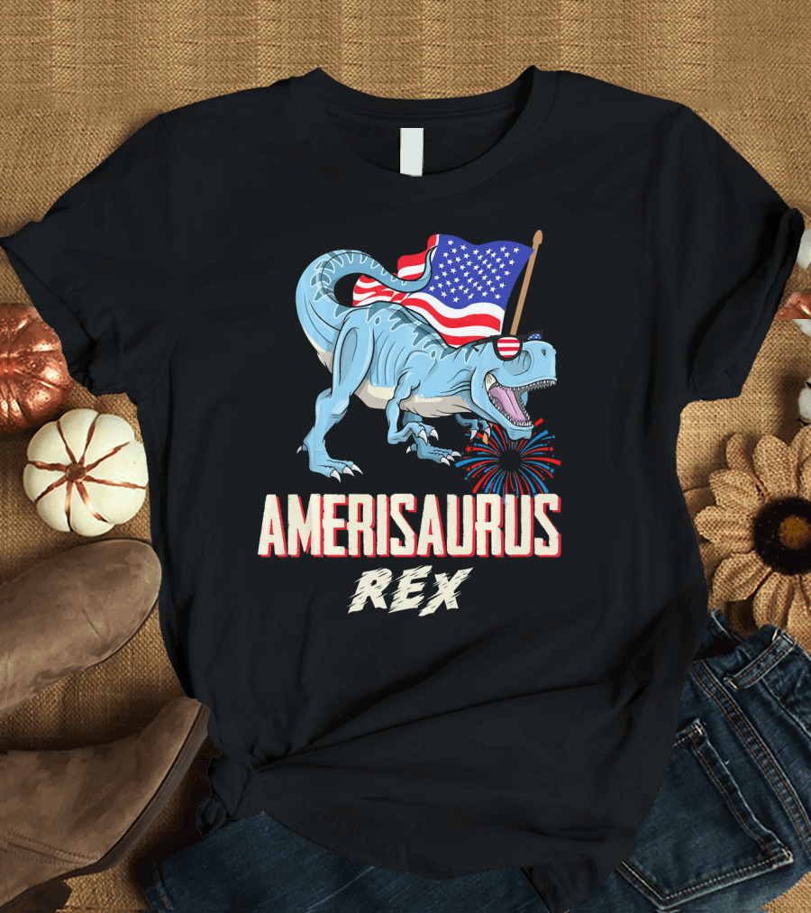 AMERISAURUS REX 4th Of July Dinosaur T-Shirt
