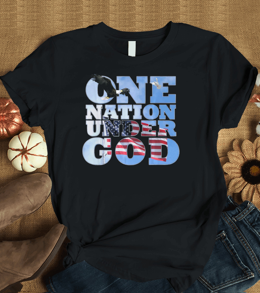 One Nation Under God USA Flag Bald Eagle T-Shirt