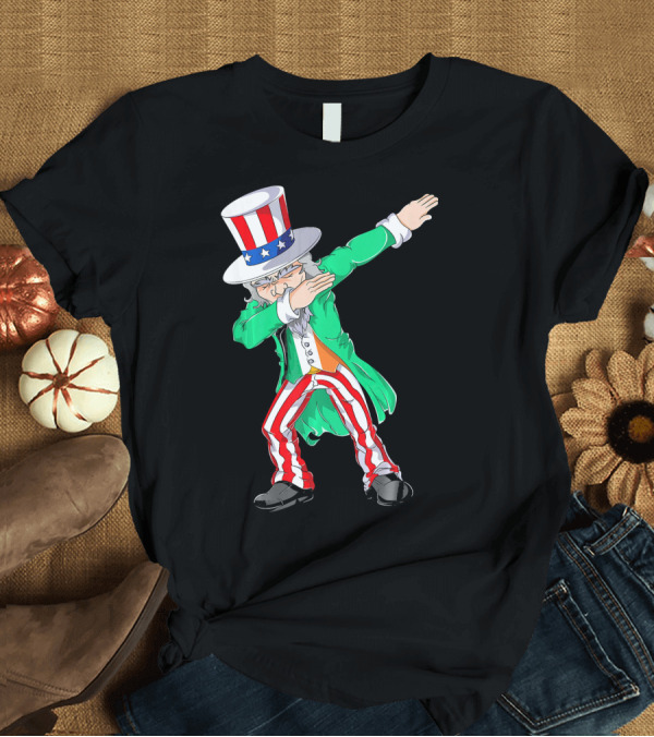 T-Shirt: Irish Uncle Sam Dabbing 4th of July T-Shirt Irish Uncle Sam Dabbing 4th of July T-Shirt