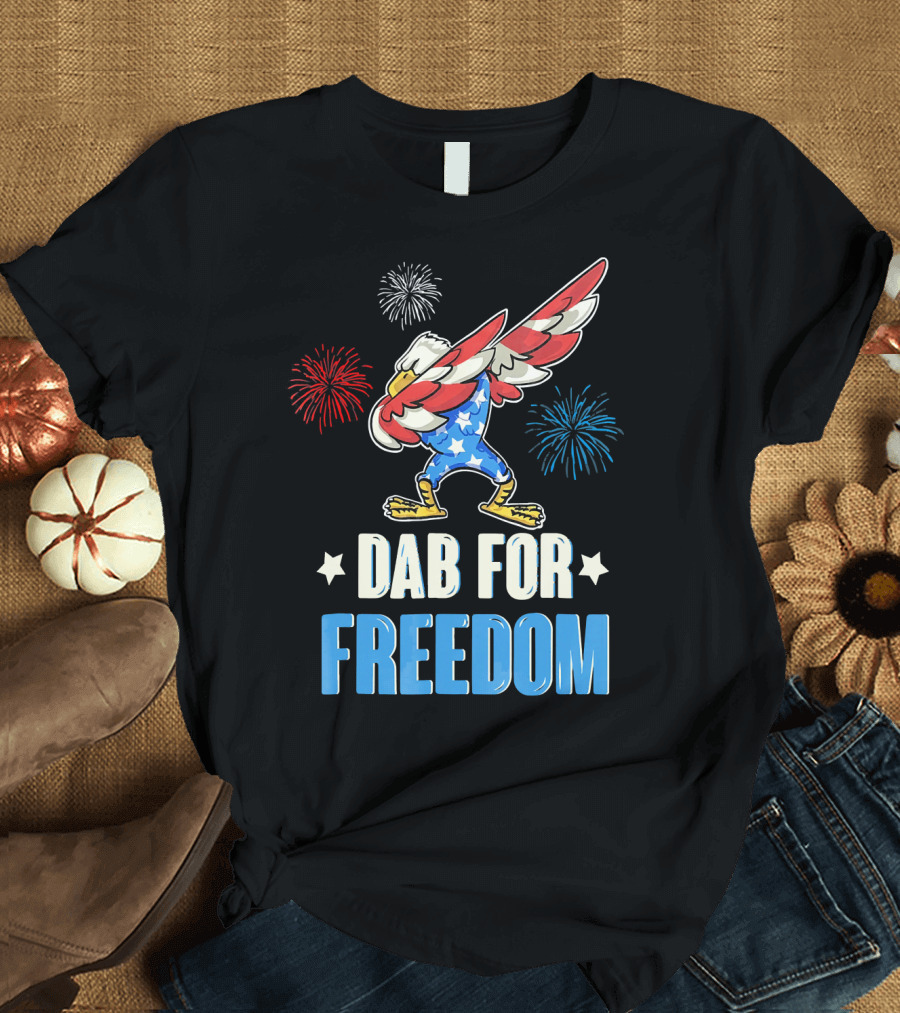 Dab for Freedom 4th of July Eagle Fireworks T-Shirt