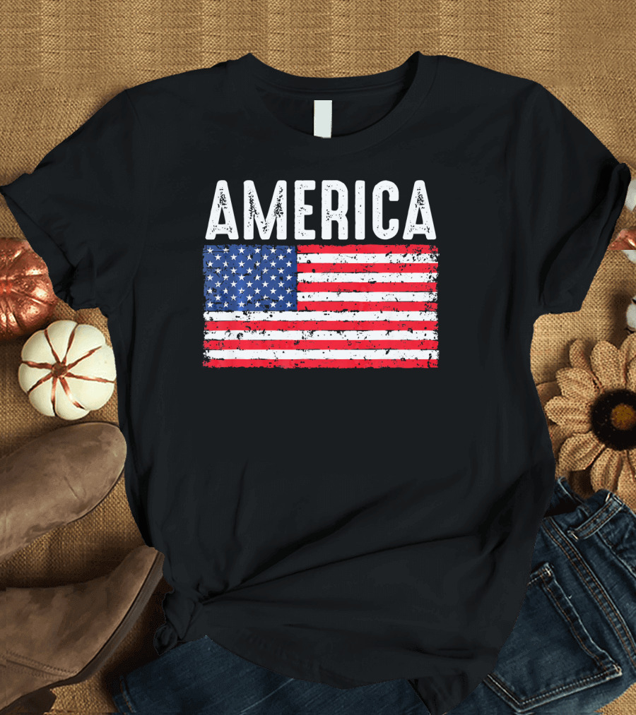 America Flag USA Patriotic Fourth of July T-Shirt