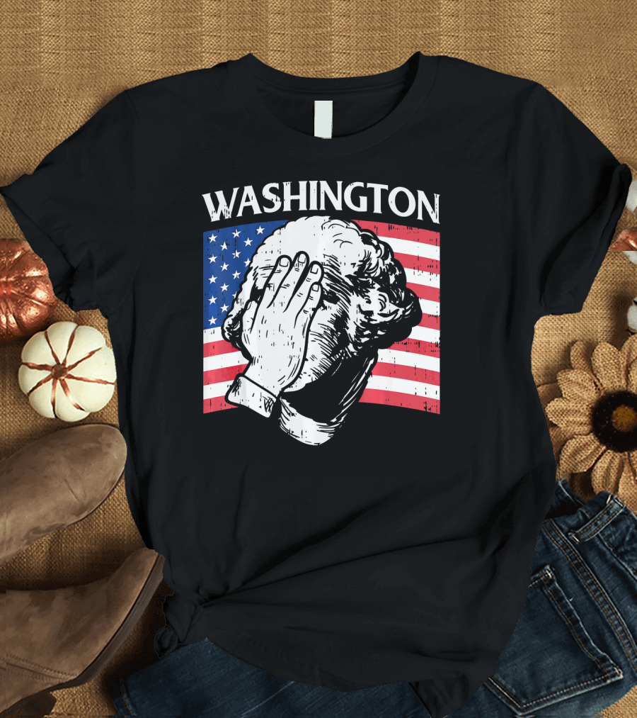 Washington Facepalm American Flag Background T-Shirt