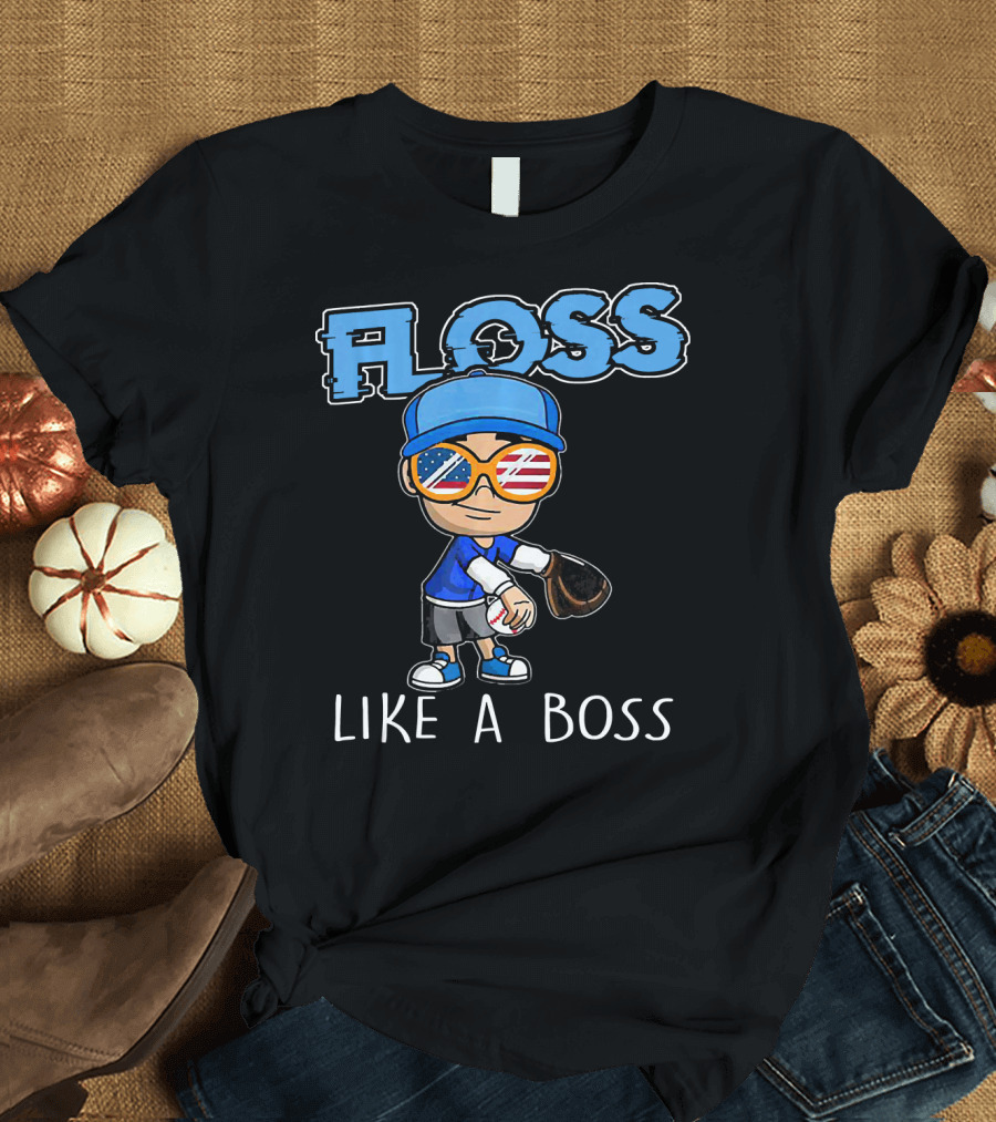 Floss Like a Boss Baseball Pitcher USA Shades T-Shirt