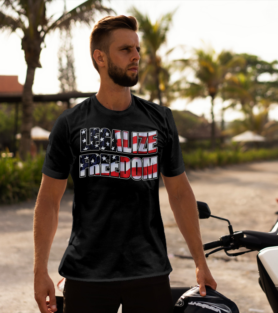 Legalize Freedom America Patrioti Stars And Stripes Flag T-Shirt