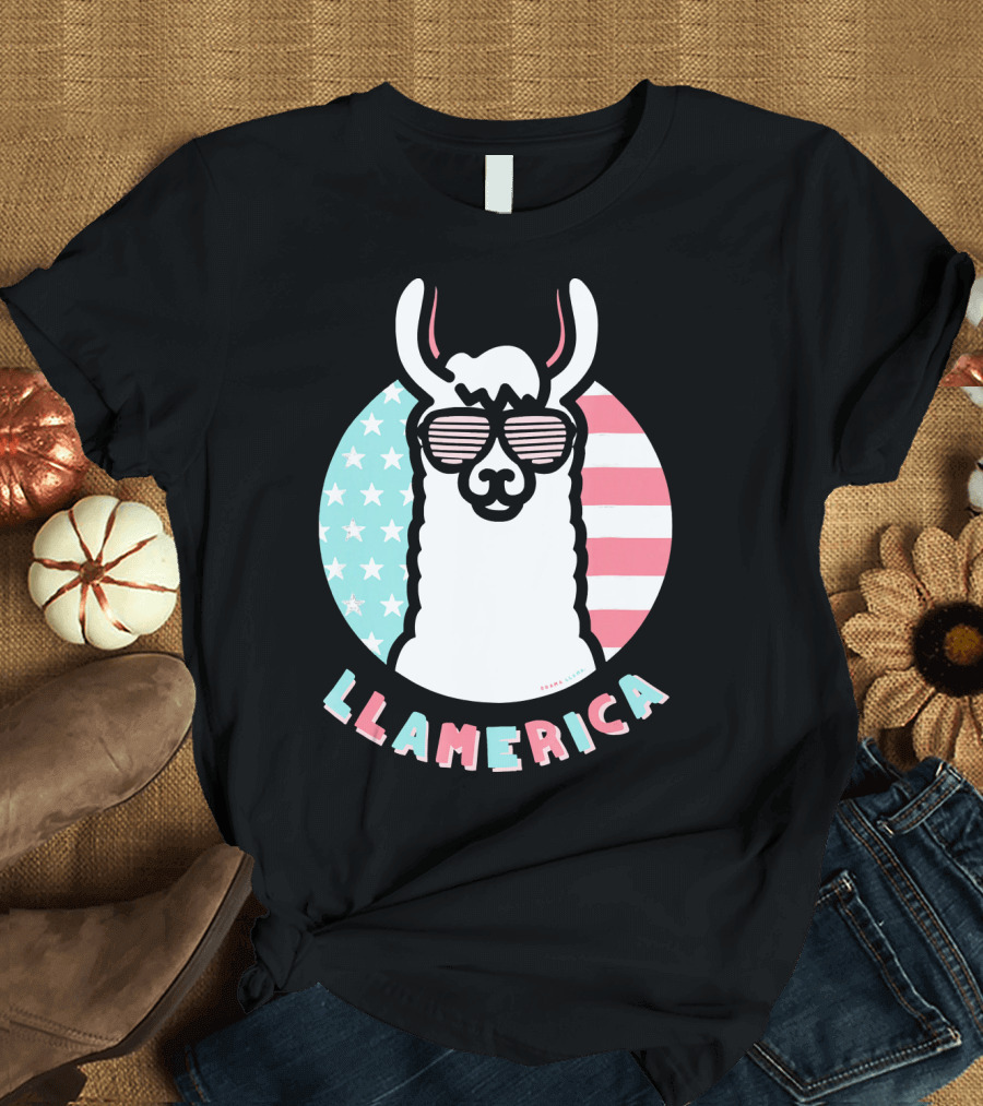 Drama Llama Llamerica Stars and Stripes 4th of July Summer T-Shirt