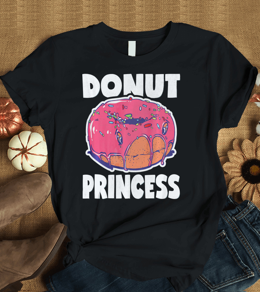 Donut Princess Vintage Baked Fried Cake Pink Sprinkles Fun T-Shirt