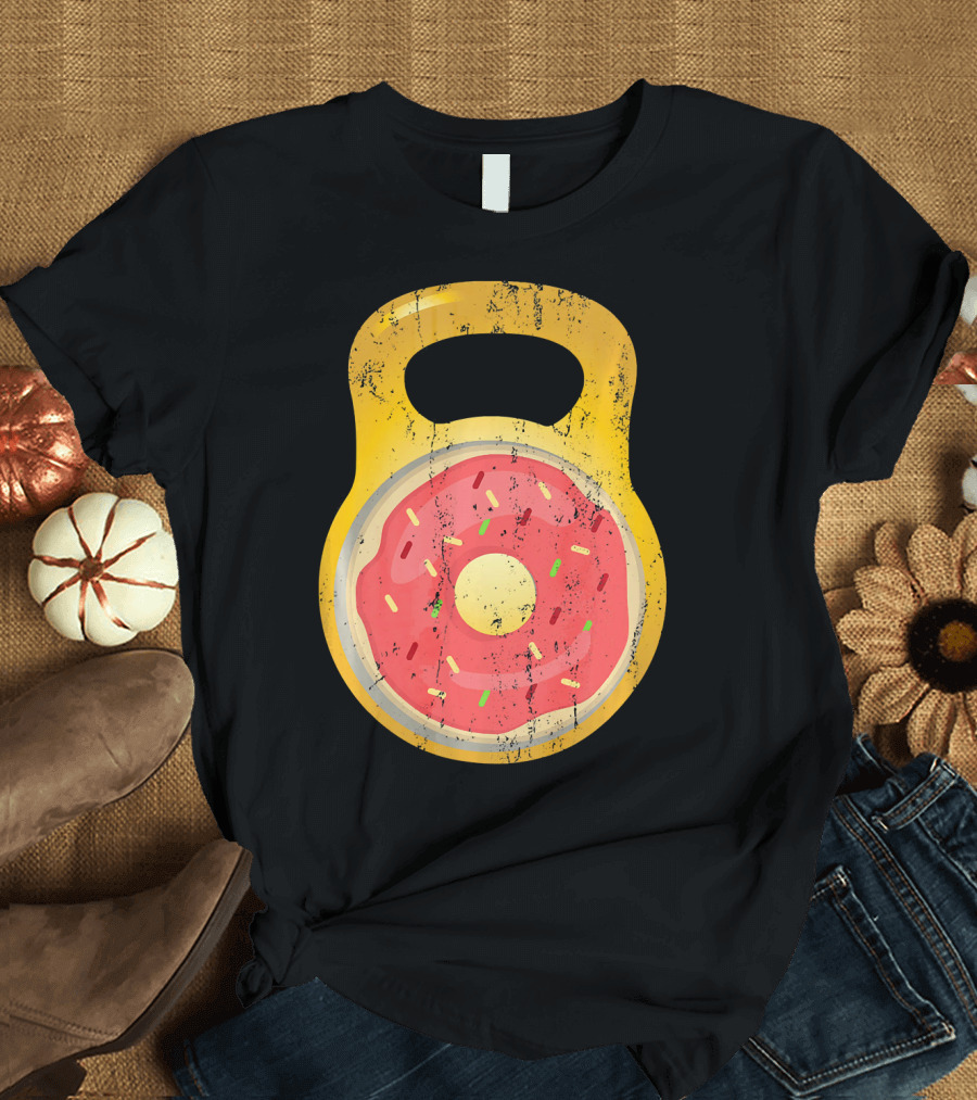 Funny Fitness Donut Kettlebell Doughnut T-Shirt