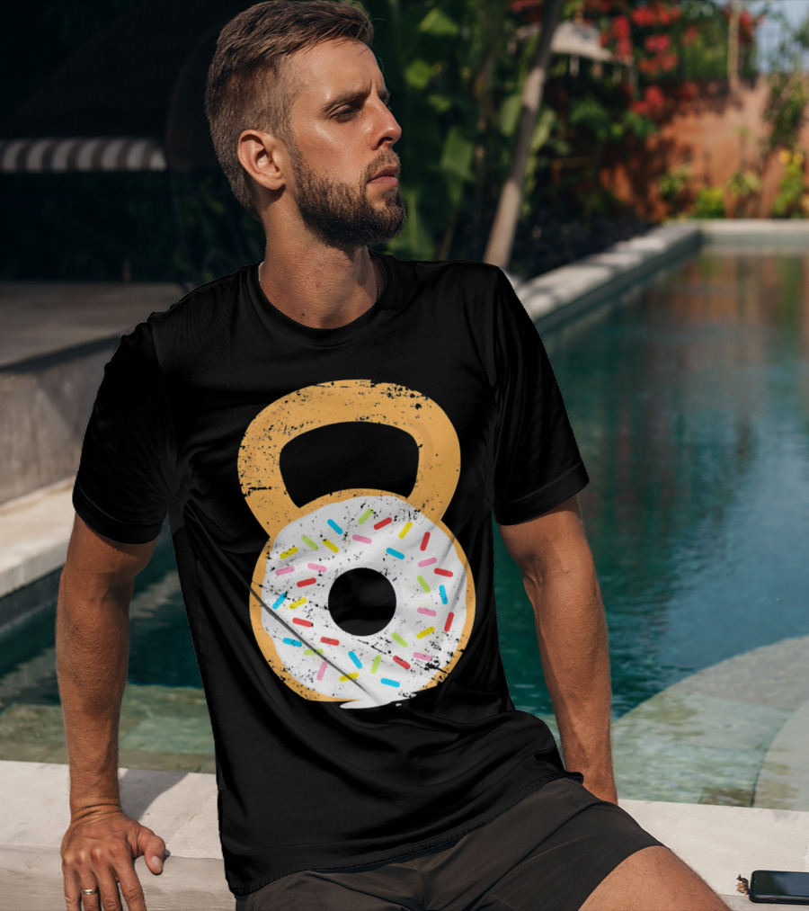 Kettlebell Doughnut With Sprinkles Fitness Humor T-Shirt