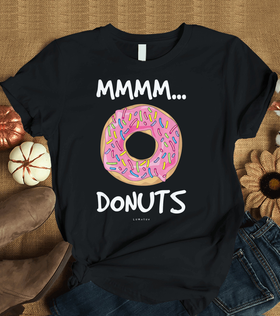 MMM DONUTS Cute And Funny Pink Sprinkles T-Shirt
