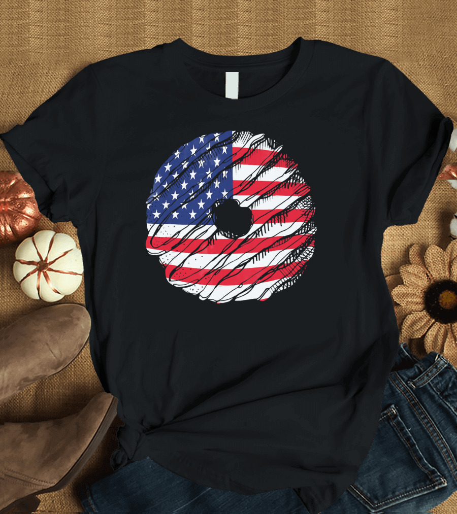 4th of July USA American Flag Donut Patriotic T-Shirt