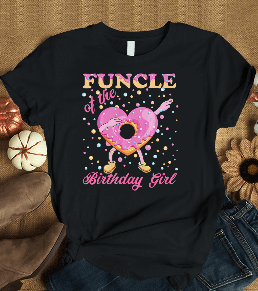 FUNCLE Of The Birthday Girl Donut Dabbin Vibrant T-Shirt