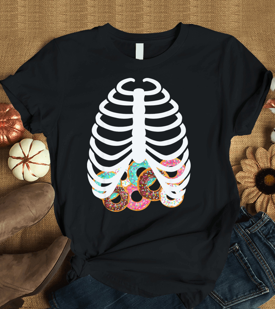 Halloween Adult Kids Rib Bone Donut Food Costume T-Shirt