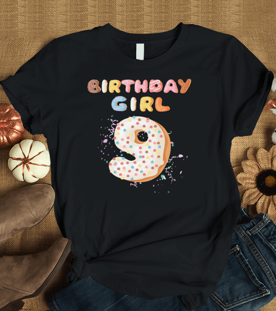 Birthday Girl Donut 9 T-Shirt