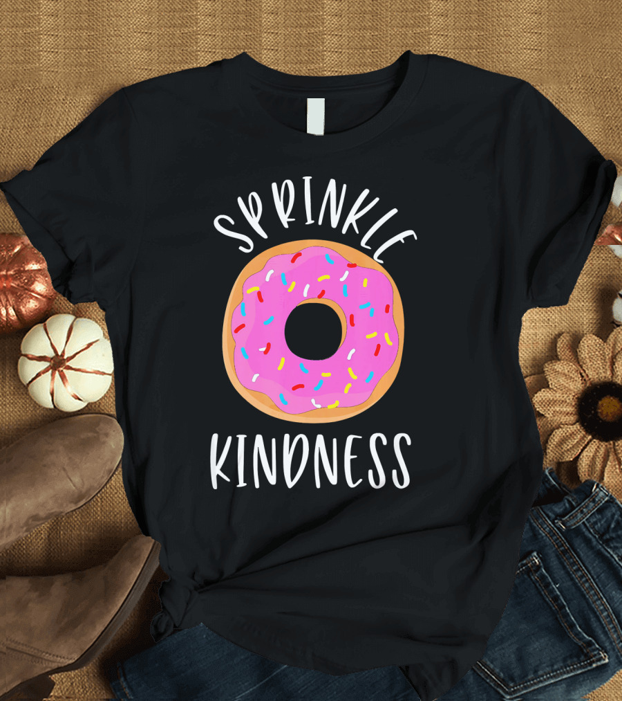 Sprinkle Kindness Donut Anti Bullying Pink Frosted Doughnut T-Shirt