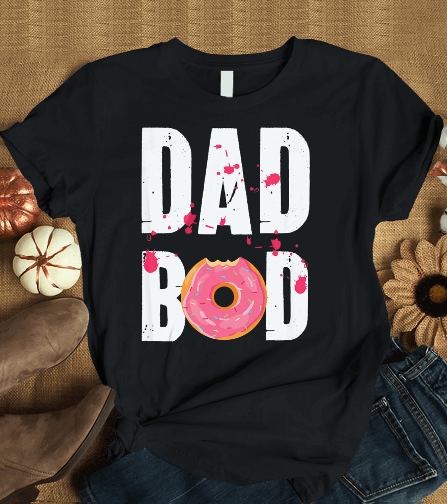 Dad Bod Donut Pink Sprinkle Humor T-Shirt