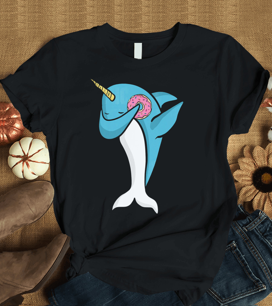 Narwhal Dabbing with Donut Pose T-Shirt