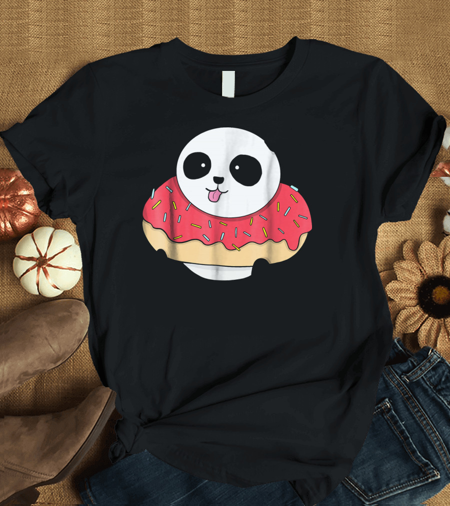 Cute Baby Panda With Sprinkled Donut Squish T-Shirt