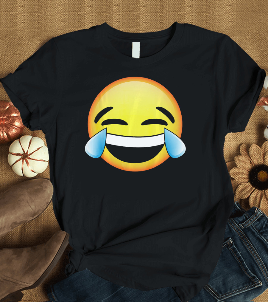 HD Emoji Tears Of Joy Face Laughin Hilarious Expression T-Shirt