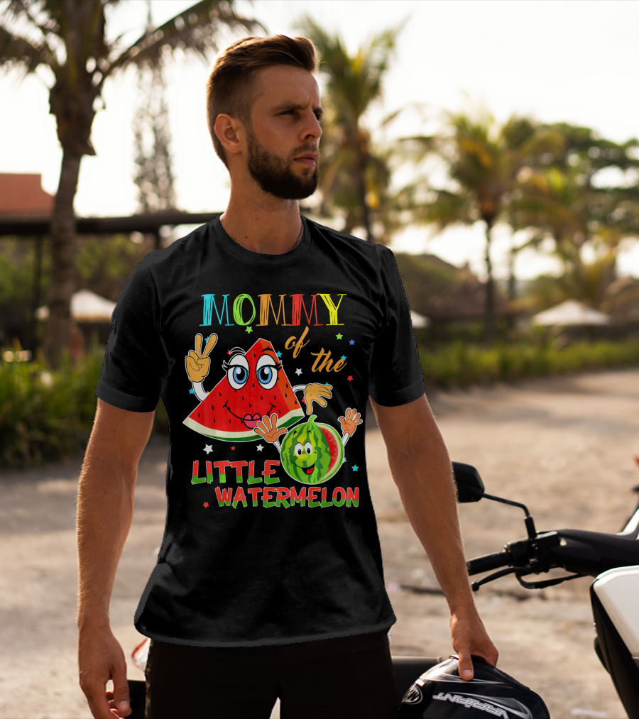 Mommy Of The Little Watermelon Funny Matching Birthday T-Shirt