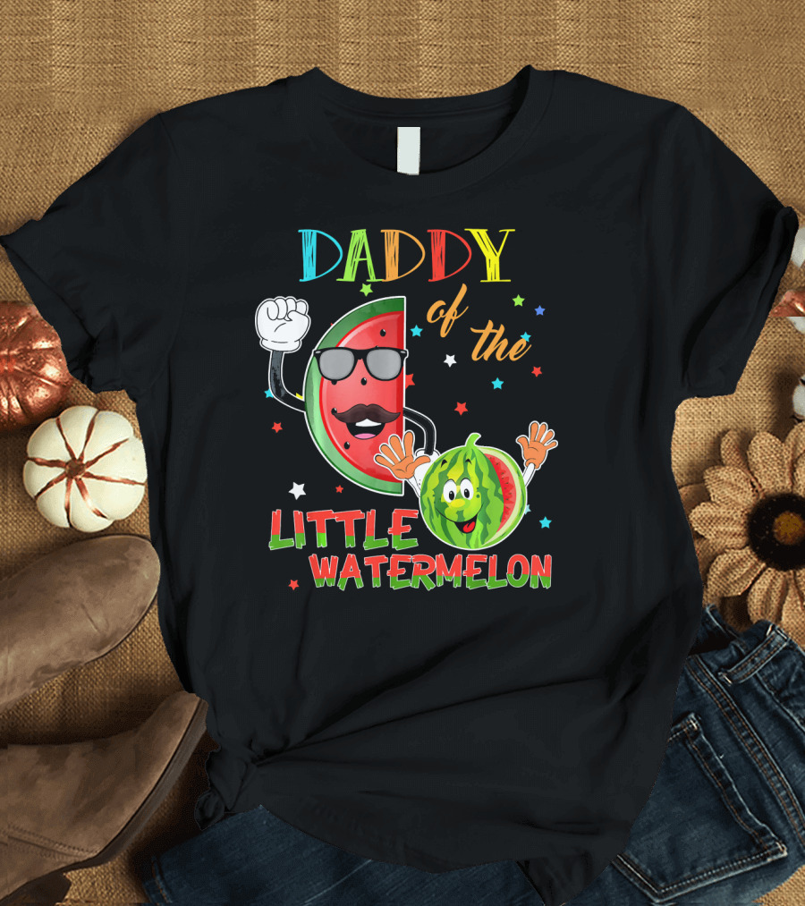 Daddy of the Little Watermelon Funny Matching Birthday T-Shirt