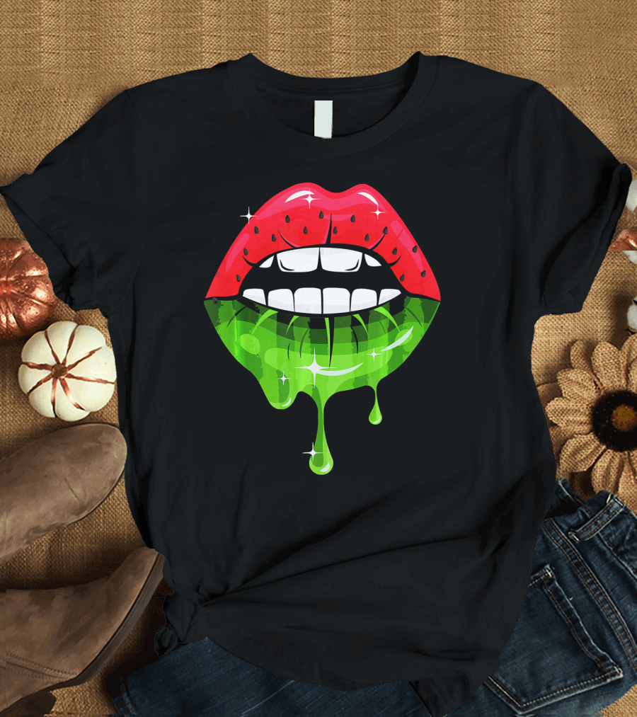 Watermelon Lip Dripping Summer Fruits T-Shirt