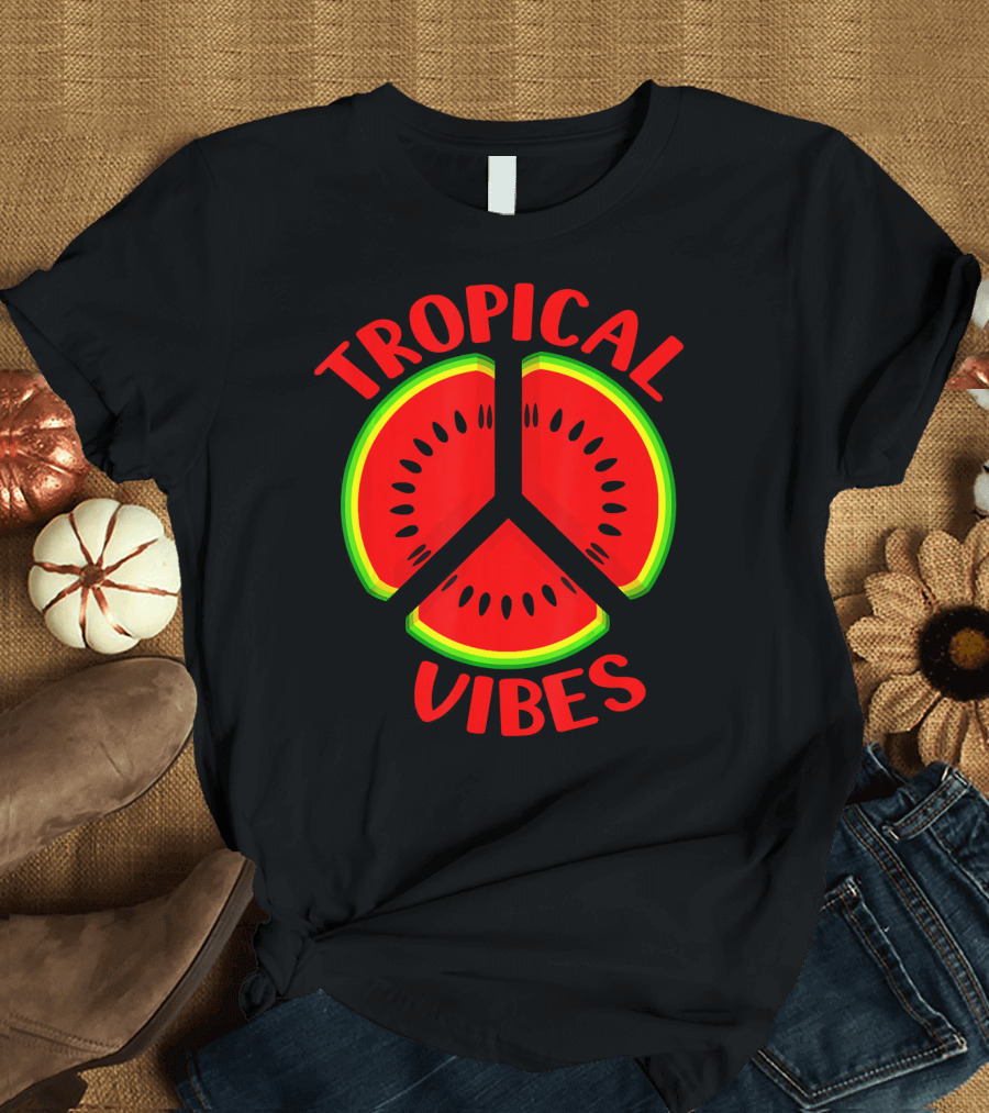 Tropical Vibes Watermelon Peace T-Shirt