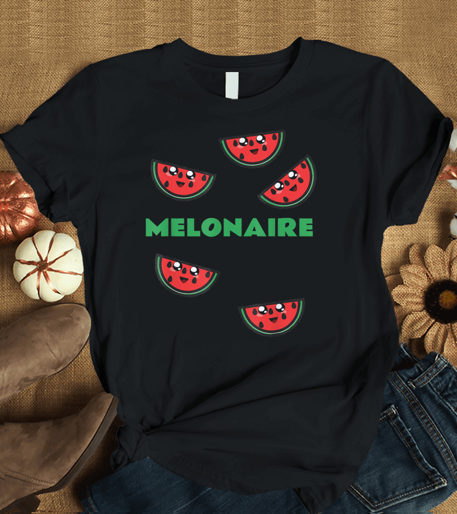 Melonaire Cute Watermelon Smile Faces Pun T-Shirt