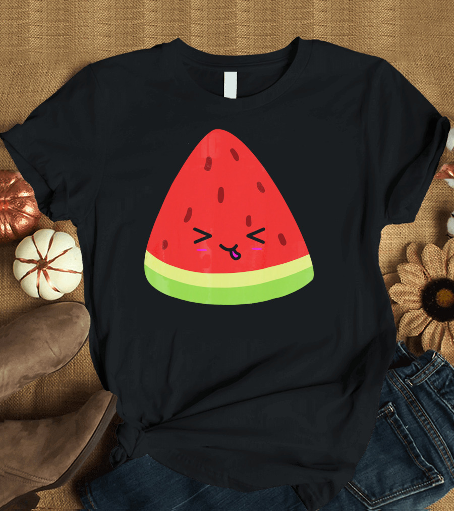 Kevin The Watermelon Cute Smiley Face T-Shirt