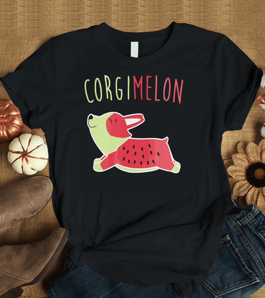 Corgimelon Funny Corgi Dog Plus Watermelon T-Shirt